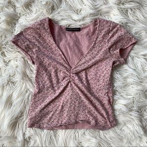 brandy melville pink floral top
